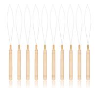 oruola 10PCS Hair Extension Tools,Nano Hair Extension Tool,Nano Bead Threader,Wooden Hair Extension Loop Needle Kit for Hair or Feather Extensions - Premium Quality,Easy to Use,Flexible and Simple