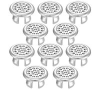 Oruola 10pcs Overflow Sink Hole Cover, ABS Plastic Electroplating Bathroom Sink Overflow Cover, Round Basin Covers Vanity Cap Small Sinks Insert for Kitchen