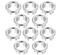 Oruola 10pcs Overflow Sink Hole Cover, ABS Plastic Sink Overflow Ring,Electroplating Bathroom Round Basin Covers Vanity Sinks Overflows Cap Small Sinks Insert for Kitchen