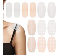 oruola 12 Pcs Bra Strap Cushions,Silicone Non Slip Bra Strap Holder for Women,Soft Keep Bras Straps from Slipping,No Dents Comfort Back Protectors for Ease Shoulder Discomfort,2 Colors