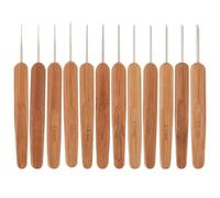 Oruola 12 Pcs Dreadlock Crochet Hook,Hair Crochet Hook,Different Sizes of Crochets Needles for Hair with Bamboo Handle for Dreadlocks Braid Craft (0.5,0.75,1,1.25,1.5,1.75,2,2.25,2.5,2.75,3,3.5mm)