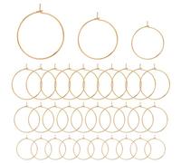 Oruola 120pcs Earring Hoops for Jewellery Making,Gold Earring Hoops Pack Jewellery Making,Earrings Hooks for DIY Craft, 20mm 25mm 30mm Gold Charms Earrings Hoop Kit for Party Wedding Festivals Decor