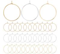 oruola 120pcs Earring Hoops for Jewellery Making,Hoop Earring Making Kit,Earrings Beading Hoops Charms for Jewellery Make,25 mm Earrings Wire Hoop for DIY Craft,Party,Wedding Decor,Gold/Silver