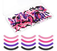 Oruola 120pcs Eye Lash Curler Refills, 4 Colors Pink, Rose Red, Purple, Black Eyelash Curler Pads, Care Makeup Tools Rubber Lash Curler Refill Pads for Universal Eyelash Curler,Rich Colors