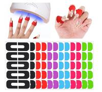 Oruola 120pcs Nail Polish Protector for Fingers,U-Shaped French Tip Nail Polish Barrier,UV Finger Protection Cuticle Tape for Nails Painting,Disposable Nails Varnish Peel off Sticker Tape,6 Colors