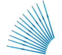 Oruola 12pcs 5mm Crochet Hook,Aluminum Crochets Hook 5mm for DIY Craft,US Size H (Size 8) Aluminum Ergonomic Crochet Hooks Set for Beginners,Crochets Needles for Knitting Scarf(Blue)