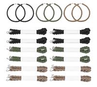 Oruola 12pcs Trouser Twists,Elastic Blousing Bands,Durable Boot Band with Metal Hooks,Army Twisters Ties for Outdoor Activities,Hiking,Camping,Cycling,Hiking Trouser Accessories(Black,Green,Khaki)