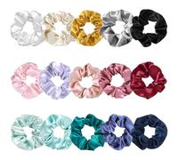 Oruola 15pcs Satin Hair Tie,Hair Accessories for Women,Satin Scrunchies,Scrunchies for Girls,Satin Scrunchies for Curly Hair,Big Scrunchies for Women,Satin Hair Scrunchies No Hurt Your Hair Mix Color