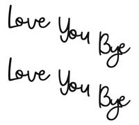 Oruola 2 Pack Love You Bye Above Door Sign,Wooden Love You Bye Sign with Adhesive Dots, Hallway Decor,Express Loves and Warm Family Signs for Office Front Door Bathroom Hallway Entryway,Black