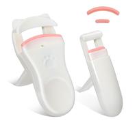 Oruola 2 Pieces Mini Eyelash Curler,Portable Eyelash Curler for Travel,Professional Lash Lift Tool with Corner Curler for Kids Eyelashes,Long-Lasting Curling, Lightweight ABS Material,Beige