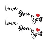 Oruola 2 set Love You Bye Above Door Sign, Love You Bye Sign With Butterflies & Hearts, Wooden Name Signs with Adhesive Dots Express Lover and Warm Family Signs for Office Front Door Bathroom Hallway