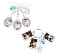 oruola 2pcs Bridal Bouquet Charm,Oval Square Wedding Bouquet Photo Charms,Bouquet Charms for Wedding Memory,Bridal Picture Charm You are Always in My Heart DIY Bouquet Memorial Charm