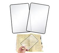 oruola 2pcs Magnifying Sheet for Reading,3X Flat Magnifier Lay on Page,Flexible Plastic Magnifier Lenses for Reading,Full-Page Magnifying Glass for Small Print,Books,Maps,Patterns (18 * 12cm)