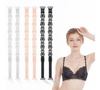 oruola 3 Pairs Dress Straps for Strapless Dress,Decorative Bra Straps,Elastic Lace Flowers Bra Straps Replacement Shoulder for Women Girls,3 Colors, Black + Skin Color + White, 35.5 X 1.5 cm/13.98 X