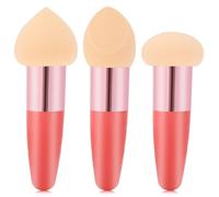 Oruola 3 Pcs Mushroom Makeup Sponges for Foundation,Long Handle Cosmetic Sponges for Makeup,Applicator Sponge for Skin,Beauty Blender with Plastic Handle,Multipurpose Mushroom Powders Puff Dry and Wet