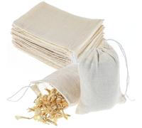 Oruola 30 Pcs Spice Bags for Cooking,Reusable Tea Bags,4 X 3 in Spice Bags with Drawstring, Muslin Bag for Cooking for Straining,Empty Tea Bag for Loose Teas Sachet Bags