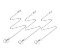 oruola 3pcs Key Chains for Men,Heavy Duty Key Chain,70 CM Long Metal Pants Chain Pocket Keychain Wallet Chain with Lobster Clasp and 2 Keyrings for Jeans Pants,Key Chains for Men and Women,Silver