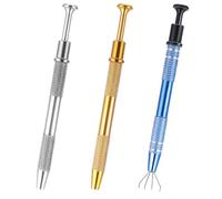 oruola 3pcs Piercing Ball Screw Tool,Piercing Ball Grabber,Multifunctional Stainless Steel Pearl Grabber Pick Up Tool for IC Chip,Electronic Components,Jewelry,Small Parts (Blue,Gold,Silver)