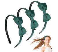 oruola 3pcs School Hair Bows on Headbands Alice Bands,Green Bows Headbands for Girls,School Bow Headband,Girls Green Uniform Colours Ribbon Bow Set Hair Accessories Birthday Gift