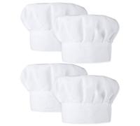 oruola 4 Pack Chef Hats for Kids,White Chef Hat Baby,Adjustable Elastic Kids Chefs Hat,50-54 CM,Childs Chefs Hats Perfect for Baking,Cooking Parties,Art Classes,and More