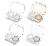 oruola 4 Pack Contact Lenses Case Box,Contact Lense Case,Portable Left/Right Eyes Contacts Lens Holder with Storage Box Tweezers Wearing Stick for Travel & Home,4 Colors