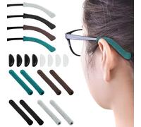 oruola 4 Pairs Eyeglass Ear Cushions,Soft Anti Slip Elastic Comfort Eyeglass Temple Tips Sleeve,Soft Knitted Cotton Eyeglass Pads Behind the Ear Eyewear Retainer Glasses Arm Sleeve for Sunglasses