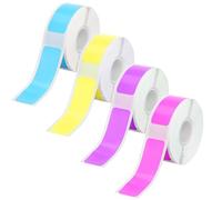 Oruola 4 Rolls Prt Qutie Label Tape, Compatible Self-Adhesive Labels, Cata Symbol Label Tape, Labels Rolls for Office, Home, School, Label Roll, Water and Oil Resistant (4 Colours / 12 x 40 mm)