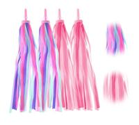 oruola 4pcs Bike Tassels for Girls,Bike Streamers,Bicycle Ribbons,Rainbow Bikes Accessories Colorful for Girls and Boys,Easy Attach to Bike's Handlebars
