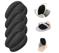 Oruola 4pcs Shoe Tongue Pads,Non Slip Tongue Cushion Inserts,Invisible Forefoot Cushion Pads,Self Adhesive Tongue Pads for Shoes Too Big,Felt Tongue Pads for Loose Shoe Replacement Men Women(Black)