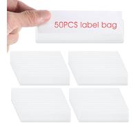 Oruola 50pcs Labels for Storage Boxes,3 X 11 CM Label Holder Adhesive Shelf Tags,Clear Plastic Label Holders,Self Adhesive Labels Holder for Supermarket Library Shelves Storage Business Kitchen