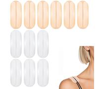 oruola 6 Pairs Bra Strap Cushion Pads,Silicone Bra Strap Retainer on Shoulder for Women,No Dents and Invisible Non-Slip,Stop Bras Straps Falling off, Ease Shoulder Discomfort (White,Beige)