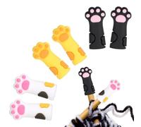 Oruola 6 Pcs Knitting Needle Stoppers,Cat Paw Knitting Needle Tip Covers,Cute Silicone Knit Needles Point Protectors Fit Size 11-17 (8-12.75 mm) Needles,3 Colors Knit Accessories(White,Black,Yellow)
