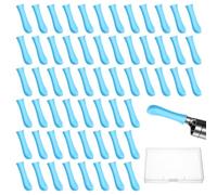 Oruola 60 Pcs Silicone Ear Spoon Tips,Silicone Ear Camera Replacement Tips for Wet/Dry Ears Wax Cleaning,Soft Cleaning Reuse Cap Ear Spoons Accessories Set for Teens Adults Ears Camera Earwax