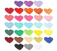 Oruola 62pcs Heart Iron On Patches,Mini Heart Iron On Patches for Clothing,Queen of Hearts Applique Patch,Embroidered Iron-on Patch for Jackets Hats Backpacks Jeans DIY Craft