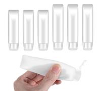 oruola 6pcs Travel Bottles,30ml & 50ml Clear Plastic Empty Squeeze Bottle,Transparent Refillable Cosmetic Containers Travel Size Bottles,Leak Proof Small Squeeze Bottles for Toiletries,Makeup,Shampoo