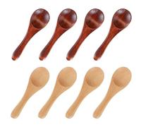 Oruola 8 Pcs Small Wooden Spoons,10 X 3 CM Mini Wooden Teaspoons,Wood Color Tiny Wood Teaspoons for Eating Ice Cream CondimentsTea Bath Salt Coffee, Woodens Mini Condiment Spoons