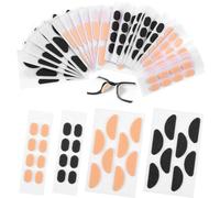Oruola 96 Pair Foam Nose Pads Glasses,Anti Slip Stick On Nose Pads for Glasses,Soft Foam Self-Adhesive Replacement Eyeglass Noses Pad Stick On,Relieve Pressure,D-Shape and Oval,Black and Skin Color