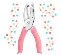 Oruola Star Hole Puncher, 5mm Pink Small Hole Punch Star with Rubber Handle, Small Holes Punchers for Clothing Tickets DIY Craft Labels Scrapbooking Tools