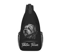 ORURYRTW Adorable Tibetan Terrier Chest Bag Men Sling Crossbody Backpack Chest Bag Travel Hiking Daypack Shoulder Bag Gift
