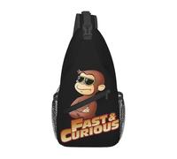 ORURYRTW Curious George Fast And Curious V2 Chest Bag Men Sling Crossbody Backpack Chest Bag Travel Hiking Daypack Shoulder Bag