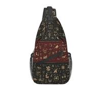ORURYRTW Custom Ancient Egyptian Hieroglyphs Sling Bag for Men Fashion Egypt Culture Shoulder Crossbody Chest Backpack Traveling Daypack Gift