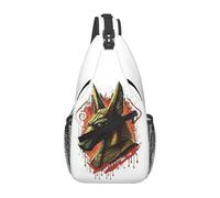 ORURYRTW Face The Egyptian Pharaonic God Anubis Chest Bag Men Sling Crossbody Backpack Chest Bag Travel Hiking Daypack Shoulder Bag