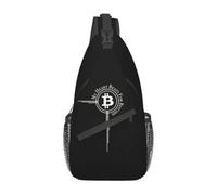 ORURYRTW My Heart Beat For Bitcoin Sling Crossbody Chest Bag Men Cryptocurrency BTC Blockchain Geek Shoulder Backpack for Camping Biking Gift
