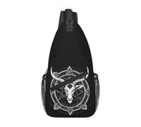 ORURYRTW Occult Satanic Pentagram Chest Bag Men Sling Crossbody Backpack Chest Bag Travel Hiking Daypack Shoulder Bag