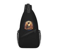 ORURYRTW Siamese Cat Halloween, Love Cats Chest Bag Men Sling Crossbody Backpack Chest Bag Travel Hiking Daypack Shoulder Bag
