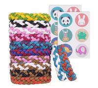 ORUZA 12PCS Mosquito Repellent Bracelet Deet-Free Natural Insect Mosquito Bands Adjustable Leather Repellent Mosquito Wristbands with 2 Mosquito Repellent Stickers for Adults & Kids