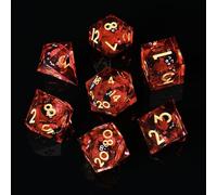 ORUZA 7 PCS DND Liquid Core Polyhedral Dice, Resin Sharp Edge Cat D&D Dice Set for Dungeons and Dragons RPG MTG Table Games