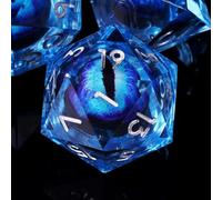 ORUZA 7 PCS Dragon Eye DND Dice Liquid Core D&D Dice Resin Sharp Edge Polyhedral D&D Dice Set for Dungeons and Dragons Role Playing Die D20 D12 D10 D8 D6 D4 D%