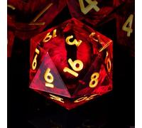 ORUZA 7 PCS Dragon Eye DND Dice Liquid Core D&D Dice Resin Sharp Edge Polyhedral D&D Dice Set for Dungeons and Dragons Role Playing Die D20 D12 D10 D8 D6 D4 D%