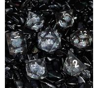ORUZA 7 PCS Liquid Core DND Dice Resin Sharp Edge Dice Polyhedral D&D Quicksand Dice Set for Dungeons and Dragons RPG MTG Table Games